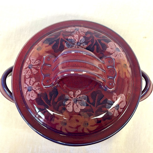 Studio art pottery handmade artist signed glazed 2 piece Dutch oven - Picture 2 of 9